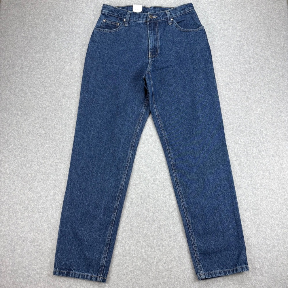 Womens Jeans 10 Blue Relaxed Fit Straight Leg Mom 100% Cotton Denim Heavyweight